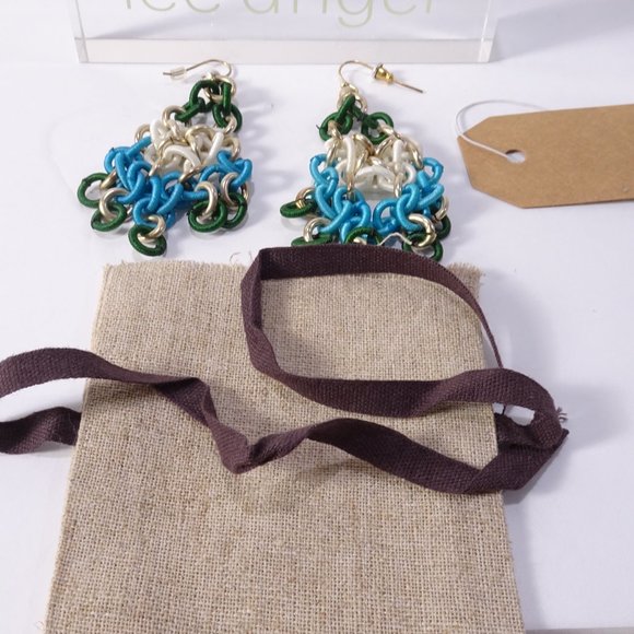 Lee Angel Neiman Marcus mesh Link Chandelier color block French Hook NWT 150 dus - Picture 7 of 15